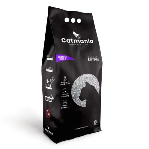 Бентонітовий наповнювач CATMANIA лаванда + фіолетові гранули - 5 л - 10 л