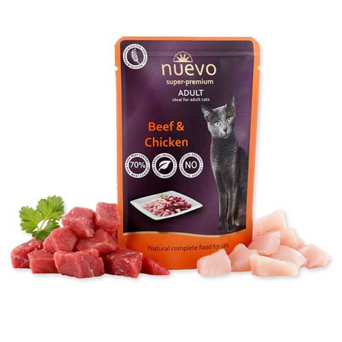 Пауч NUEVO CAT ADULT для котів яловичина і курка - 85 г - 85 г