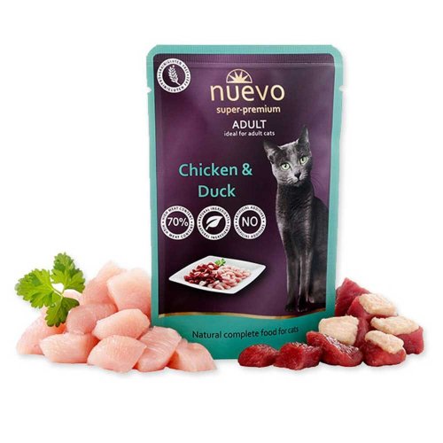 Пауч NUEVO CAT ADULT для котів курка і качка - 85 г - 85 г