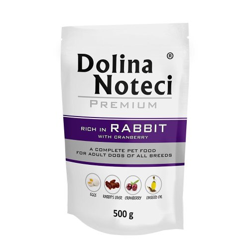 Пауч Dolina Noteci DOG Premium Для собак з кроликом та журавлиною - 500 г
