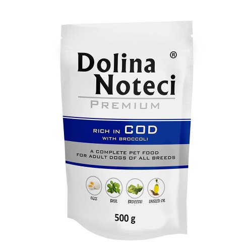 Пауч Dolina Noteci DOG Premium Для собак з тріскою та броколі - 500 г