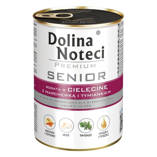 Вологий корм Dolina Noteci DOG Premium Senior Для літніх собак с телятиной морковью и чебрецом - 400 г