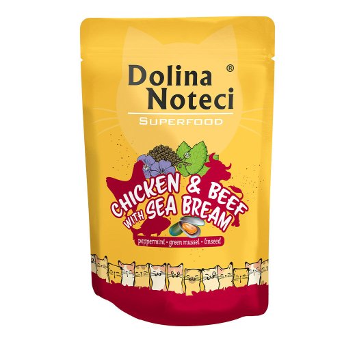 Пауч Dolina Noteci CAT Superfood Для котів з курятиною яловичиною і дорадо - 85 г - 85 г