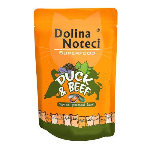 Пауч Dolina Noteci CAT Superfood Для котів з качкою і яловичиною - 85 г - 85 г