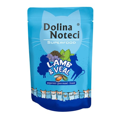 Пауч Dolina Noteci CAT Superfood Для котів з ягнятиною та телятиною - 85 г - 85 г