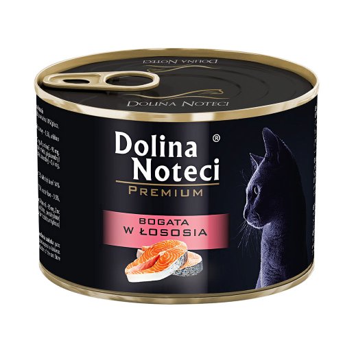 Вологий корм Dolina Noteci CAT Premium Для котів м'ясні шматочки в соусі з лососем - 400 г - 185 г