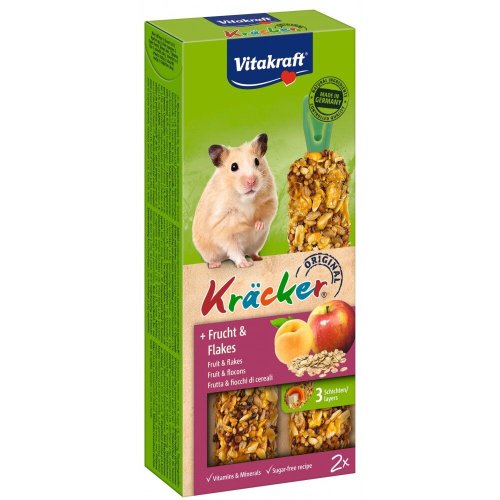 Ласощі Vitakraft Kracker Original Frucht Flakes крекер для хом'яків з фруктами та пластівцями 112 г - 2 шт