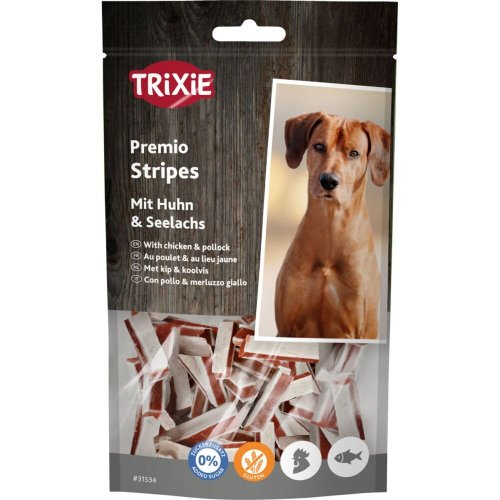 Ласощі Trixie Premio Fish Chicken Stripes для собак палички з куркою та лососем 75 г - 1 шт