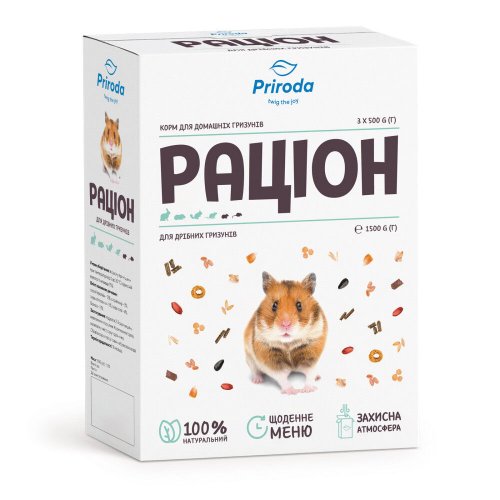 Корм Природа Раціон для дрібних гризунів - 1.5 кг