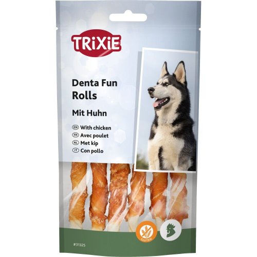 Ласощі Trixie Denta Fun Chewing Rolls для собак Паличка для чищення зубів з куркою 12 см 70 г 6 шт - 1 шт