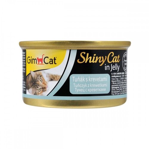 Корм вологий GimCat Shiny Cat для котів з тунцем та креветками в желе - 70 г - 70 г