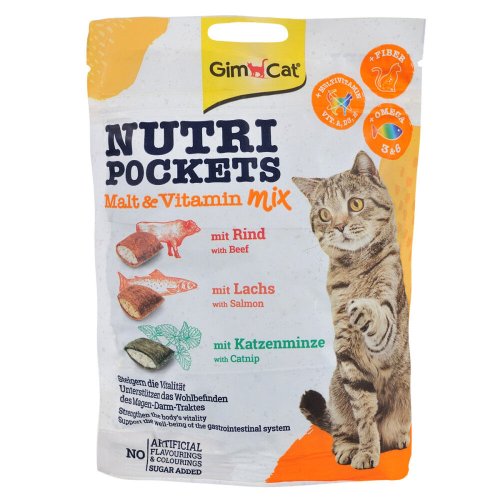 Вітамінні ласощі GimCat Nutri Pockets для котів для зміцнення імунітету мультивітамін мікс - 150 г - 150 г