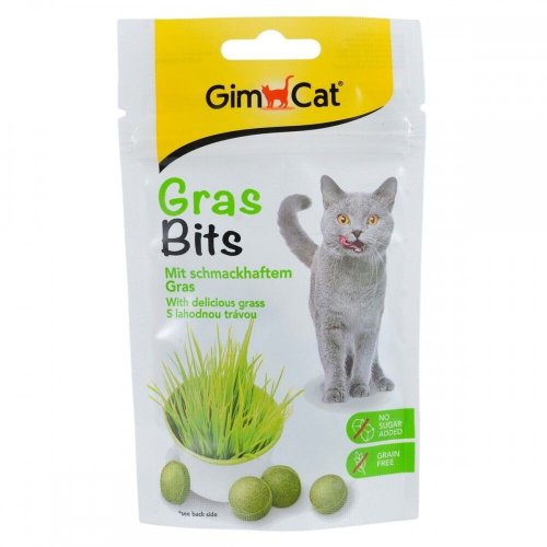 Ласощі GimCat GrasBits для котів таблетки з травою - 65 шт - 65 шт