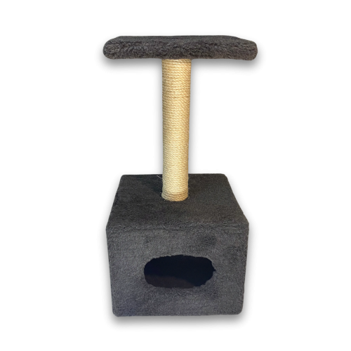 Дряпка Природа Д1 для котів з будкою 32x32x65 см - Сірий - Капучино