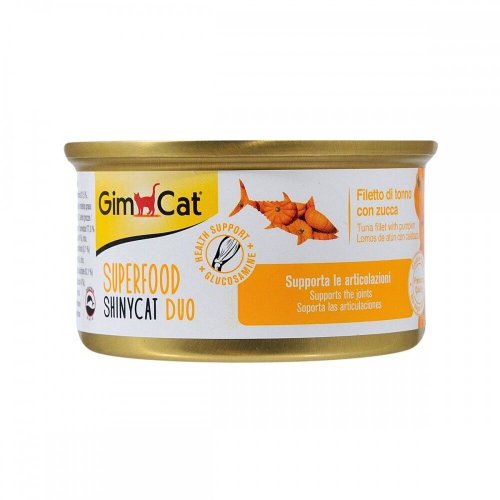 Корм вологий GimCat Shiny Cat Superfood для котів з тунцем та гарбузом - 70 г - 70 г