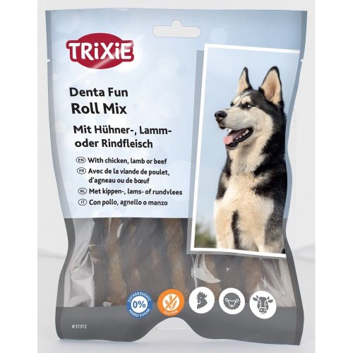 Ласощі Trixie Denta Fun Chewing Rolls Mix для собак Паличка для чищення зубів асорті 10 см 250 г - 1 шт