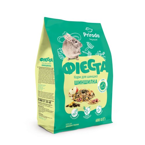 Корм Природа Фієста Шиншилка для шиншил та інших домашніх гризунів - 600 г