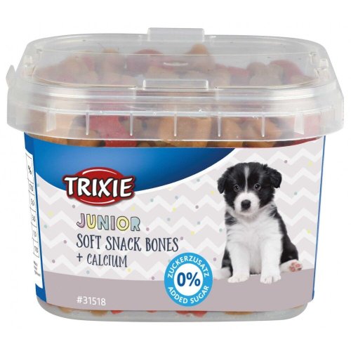 Ласощі Trixie Junior Soft Snack Bones для цуценят з куркою бараниною лососем та кальцієм 140 г - 1 шт