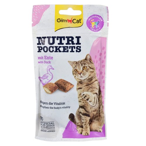 Ласощі вітамінні GimCat Nutri Pockets для котів з качкою та мультивітамінами - 60 г - 60 г