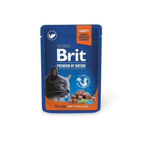 Корм вологий Brit Premium Salmon for Sterilised д/стерилізованих котів лосось - 100 г