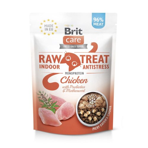 Ласощі Brit Raw Treat Freeze-dried Indoor and Antistress д/домашніх котів д/заспокоєння курка - 40 г