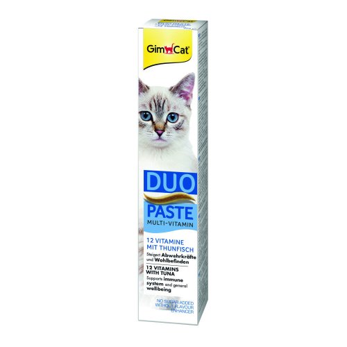 Паста GimCat DUO PASTE Multi-vitamin 12 vitamins with tuna для котів усіх порід 12 вітамінів та тунець - 50 г - 50 г