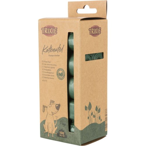 Пакети для фекалій Trixie для собак біорозкладні 10 шт по 10 пакетів зелені - 1 шт