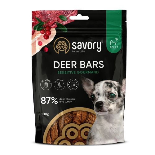 Джерки Savory Bars With Venison, батончики з олениною - 100 г