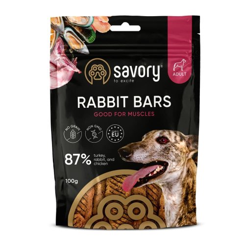 Джерки Savory Bars With Rabbit, батончики з кроликом - 100 г