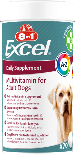 Вітаміни 8in1 Excel Multi Vitamin Adult для дорослих собак, мультивітамін
