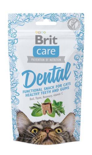 Функціональні ласощі Brit Care Dental з індичкою для котів - 50 г