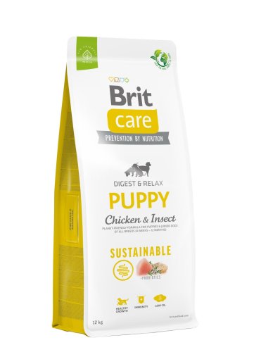 Сухий корм Brit Care Dog Sustainable Puppy для цуценят, з куркою та комахами - 12 кг