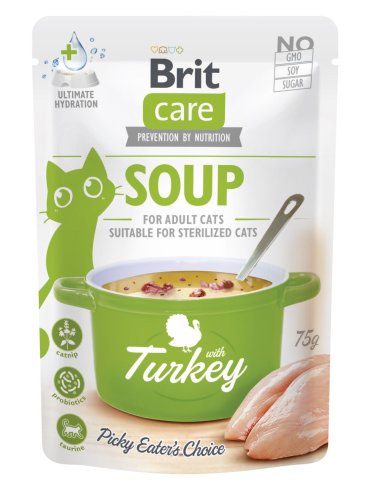 Корм вологий "Суп для котів Brit Care Soup with Turkey з індичкою" - 75 г