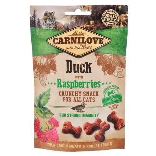 Ласощі Carnilove Cat Crunchy Snack для котів, качка та малина - 50 г